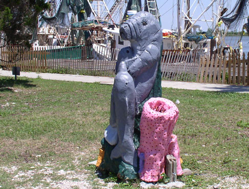 Wooden Manatees In Apalachicola, Florida