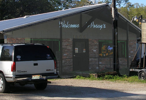 Posey's Up The Creek Seafood Steam Room and Oyster Bar on U.S. Highway 98 in Panacea, Florida