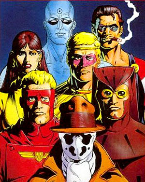 Main characters from The Watchmen graphic novel